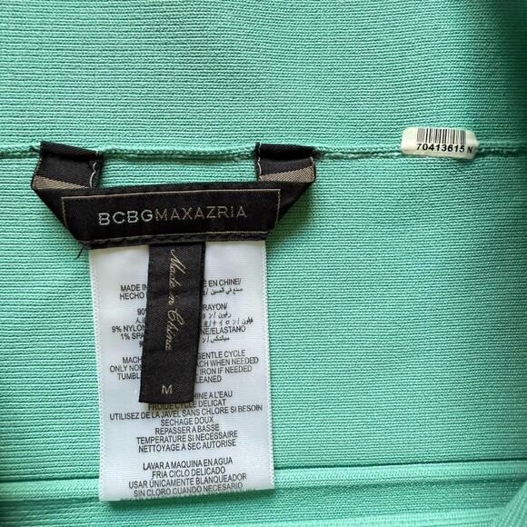 BCBG Max Azria Turquoise Blue Green Bandage Knit Mini Skirt M - Picture 6 of 7